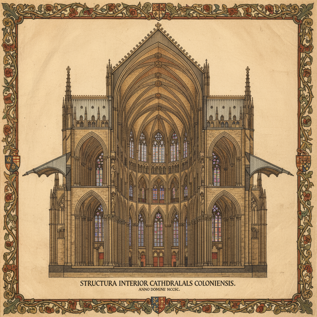 Cologne Cathedral Interior Cross-Section